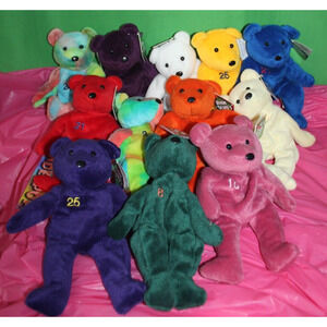 12 Piece Savino's Bamm Beano's Sport Beanie Babies Stuffed Plush Toys